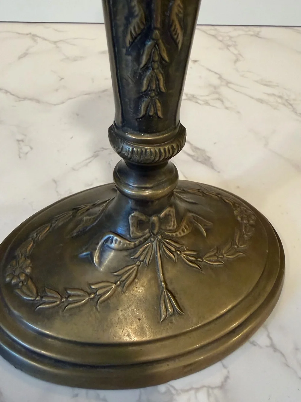 Vintage Brass Neoclassical Candlestick Candle Holder 10”